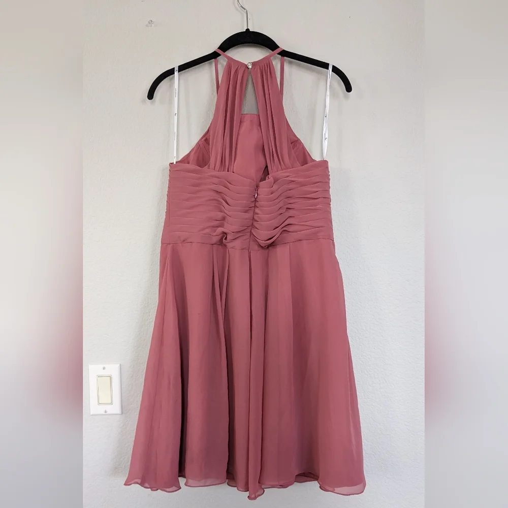 AW Bridal Becky Bridesmaid Prom Wedding Guest Midi Date Dress,10, Rose - Picture 6 of 8